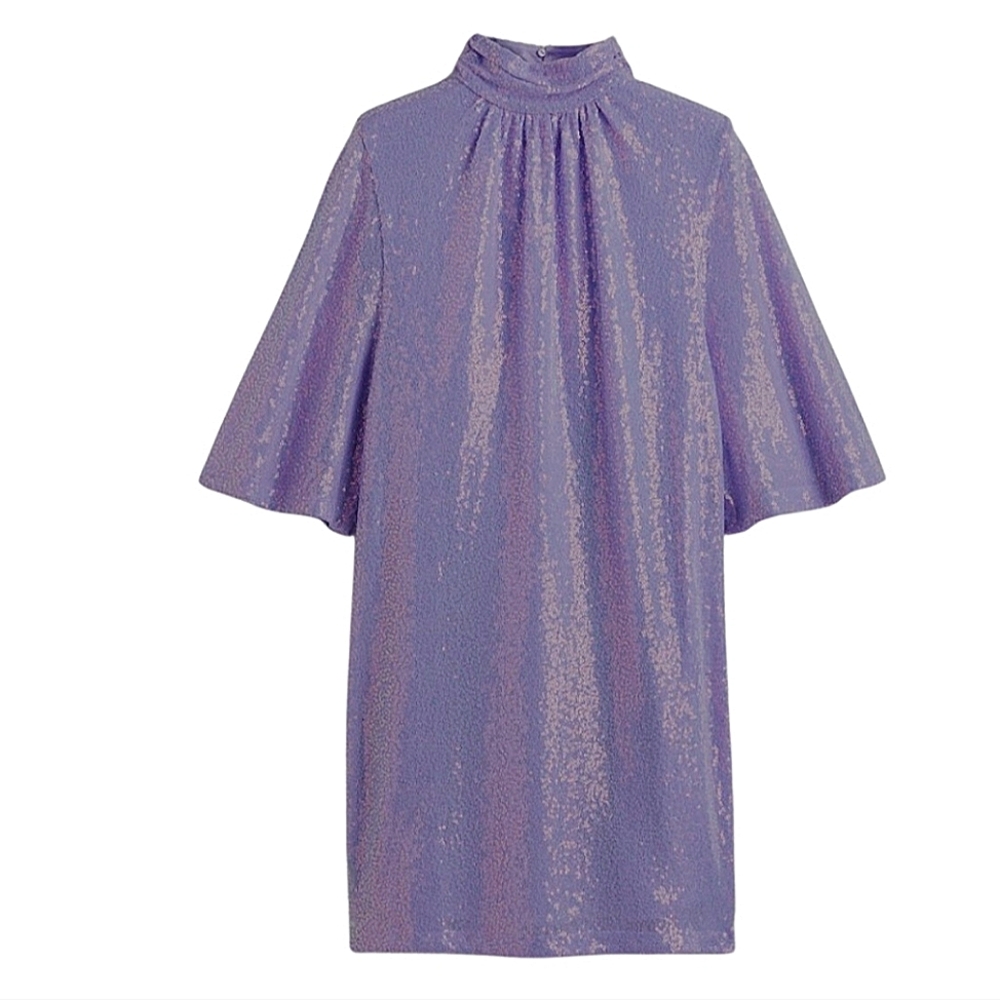 H&M Sequined Opened Back Dress Size XS Purple